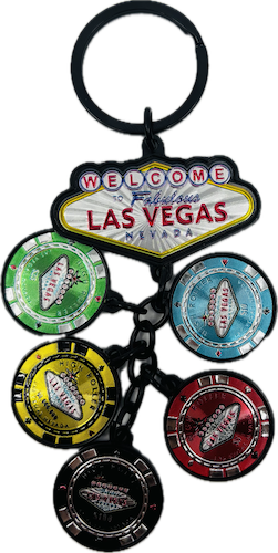 Las Vegas High Roller Poker Chip Keychian