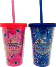 Colorful Las Vegas Welcome Sign Kids Cup w/ Straw