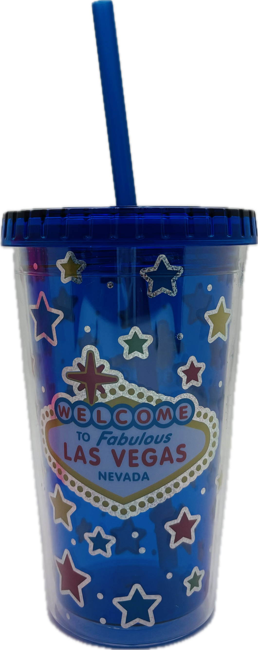 Colorful Las Vegas Welcome Sign Kids Cup w/ Straw