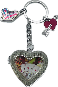 Las Vegas Heart Locket Key Chain