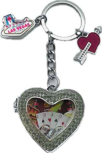 Las Vegas Heart Locket Key Chain