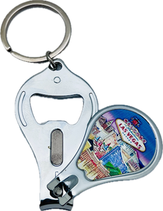 Las Vegas Bottle Opener Nail Clipper Keychain