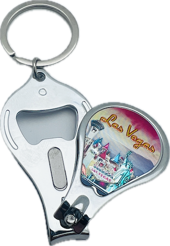 Las Vegas Bottle Opener Nail Clipper Keychain