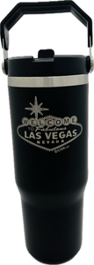 Las Vegas Engraved  Stainless Steel Tumbler W/ Handle