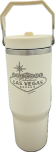 Las Vegas Engraved  Stainless Steel Tumbler W/ Handle
