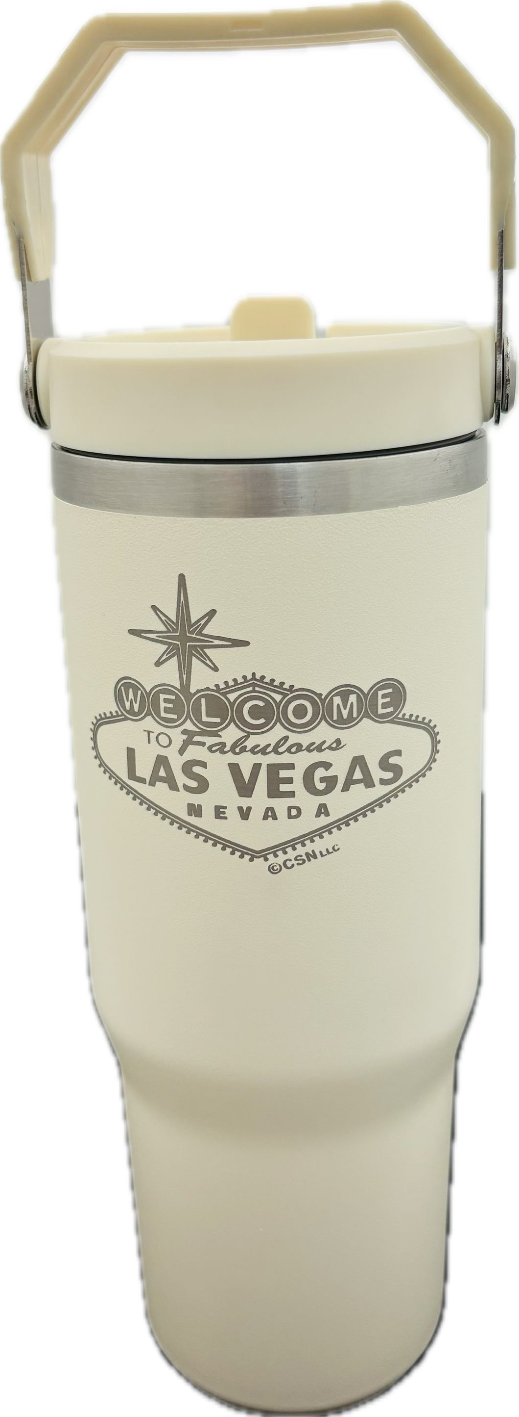 Las Vegas Engraved  Stainless Steel Tumbler W/ Handle