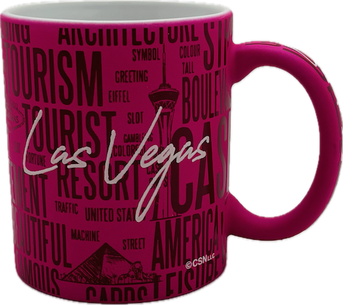 Las Vegas Pink Word Collage Mug