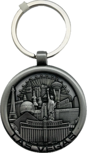 Las Vegas Strip Collage Metal Key Ring
