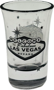 Tinted Transparent Drinkware w/ Las Vegas Welcome Sign (Bistro Mug & Shot Glass)