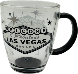 Tinted Transparent Drinkware w/ Las Vegas Welcome Sign (Bistro Mug & Shot Glass)