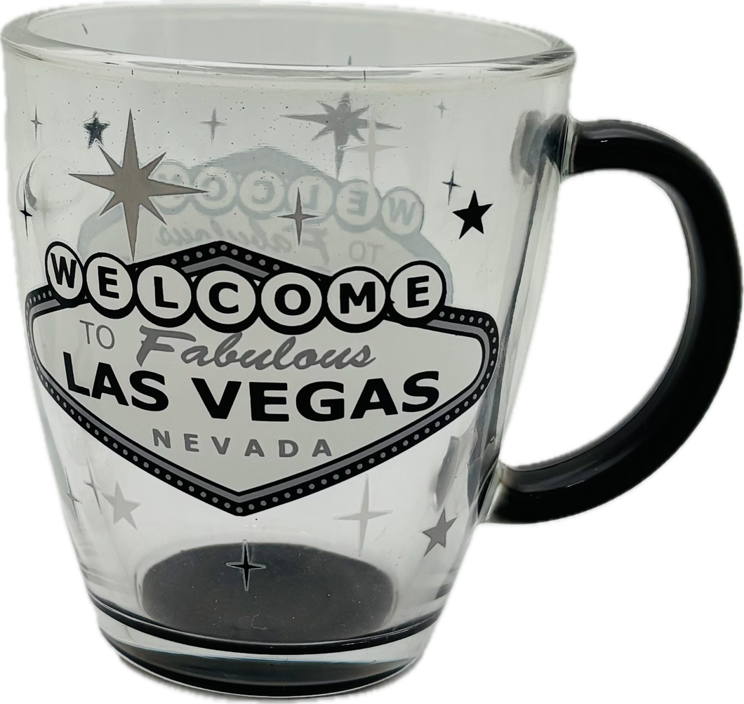 Tinted Transparent Drinkware w/ Las Vegas Welcome Sign (Bistro Mug & Shot Glass)