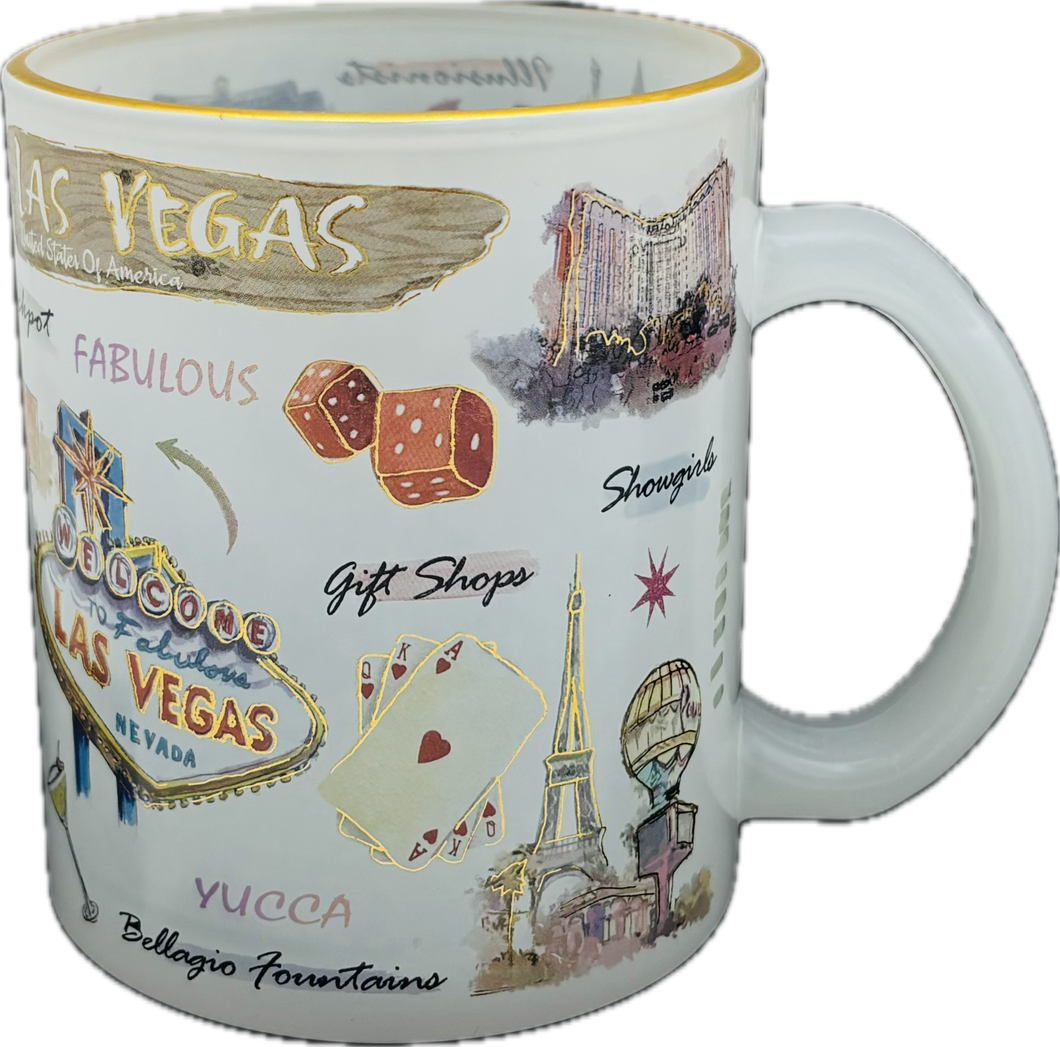Las Vegas Culture Frosted Glass Mug