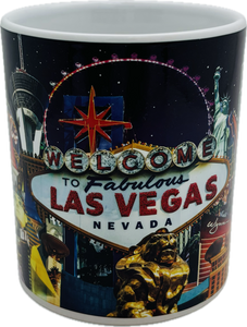 Las Vegas Welcome Sign & Skyline - 11 oz - Ceramic Mug