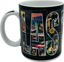 Las Vegas Letter Stamps w/ Collage of City Landmarks - 11 oz - Mug