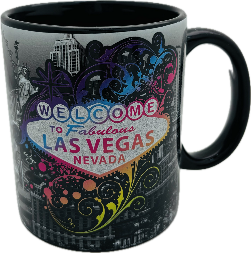 Las Vegas Colorful Filigree Sign and Landmark Mug