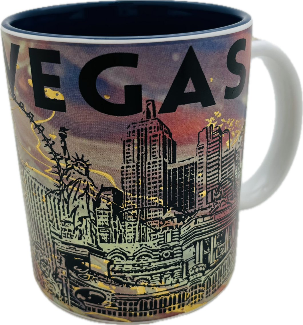 Las Vegas Silhouette Art Skyline FOIL Mugs