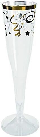 Plastic Champagne Glasses - 6 Pack