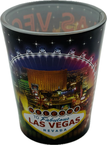Las Vegas Landmarks Shot Glass (Black)