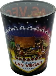 Las Vegas Landmarks Shot Glass (Black)