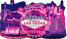 Las Vegas Landmarks Multi-Foil Magnet