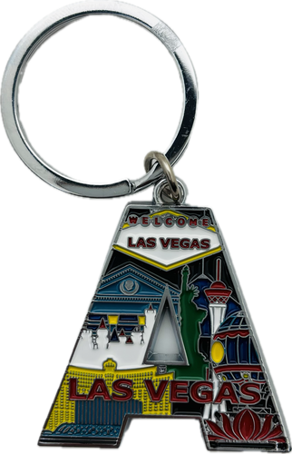 Las Vegas Landmarks Initial Keychain