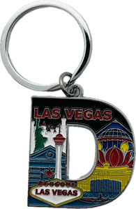 Las Vegas Landmarks Initial Keychain