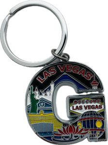 Las Vegas Landmarks Initial Keychain