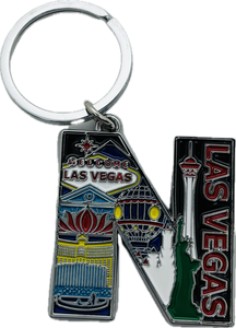 Las Vegas Landmarks Initial Keychain