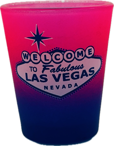 Las Vegas Pink Sunrise Welcome Sign Shot Glass