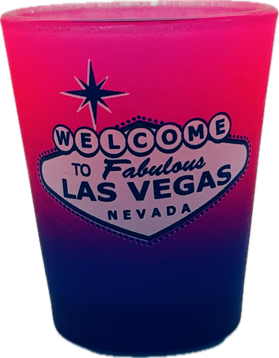 Las Vegas Pink Sunrise Welcome Sign Shot Glass