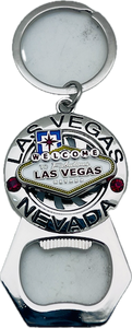 Las Vegas Spinning Sign Bottle Opener Keychain