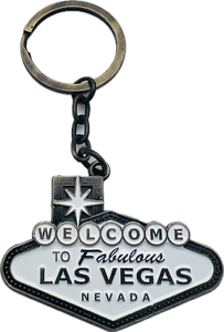 Las Vegas Sign Keychain Brass