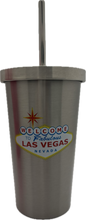 Las Vegas Metallic Tumbler w/ Straw