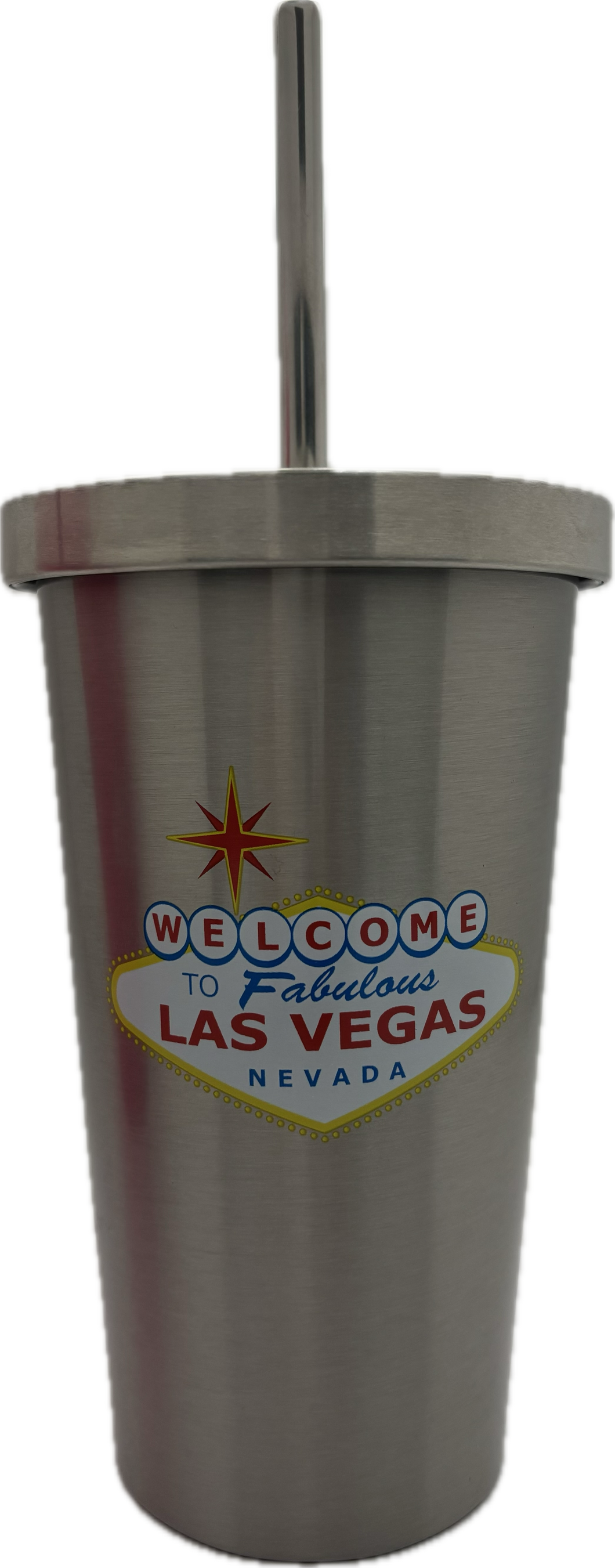 Las Vegas Metallic Tumbler w/ Straw