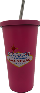 Las Vegas Metallic Tumbler w/ Straw