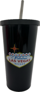 Las Vegas Metallic Tumbler w/ Straw