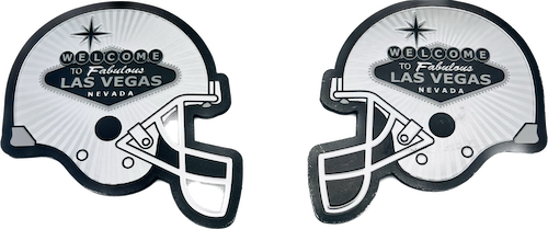 Las Vegas Silver Black Foil Football  Helmet Magnet