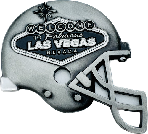 Las Vegas Silver Black Metal Football Helmet Magnet