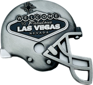 Las Vegas Silver Black Metal Football Helmet Magnet