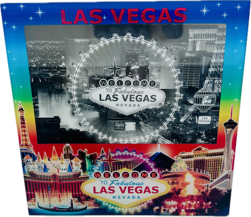 Las Vegas Strip Skyline - Rainbow Picture Frame