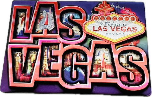 Las Vegas Lettering 3D Multi-Foil Magnet