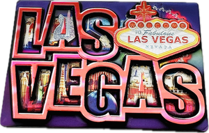 Las Vegas Lettering 3D Multi-Foil Magnet