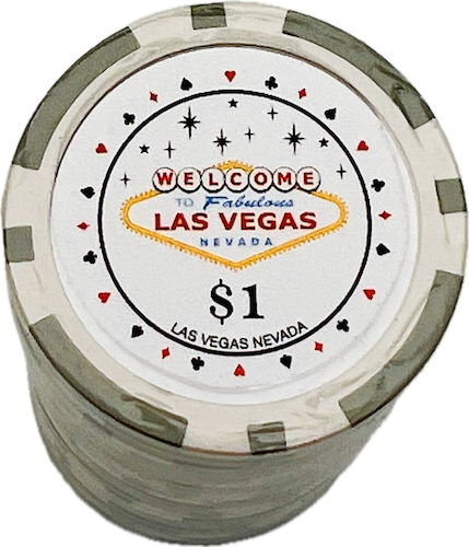 Welcome to Fabulous Las Vegas Sign Poker Chips  in Tube