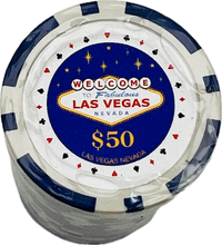 Welcome to Fabulous Las Vegas Sign Poker Chips  in Tube