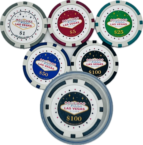 Welcome to Fabulous Las Vegas Sign Poker Chips  in Tube