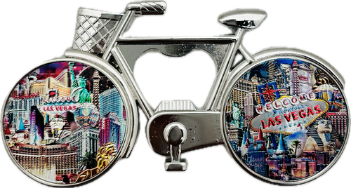 Las Vegas Bike Bottle Opener Magnet