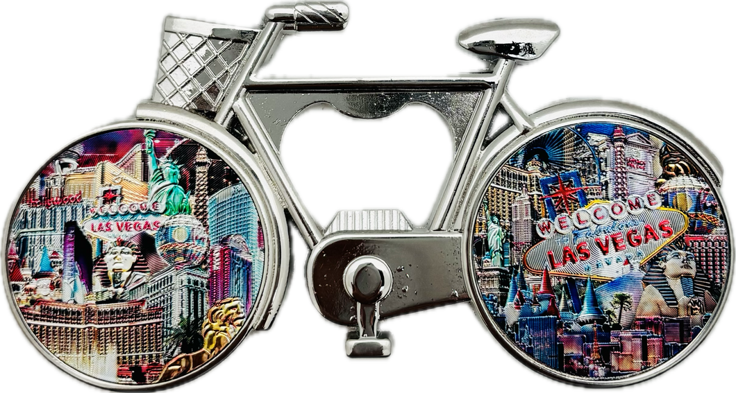 Las Vegas Bike Bottle Opener Magnet