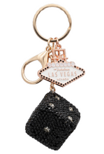 Las Vegas Bling Dice Charm Keychain