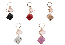 Las Vegas Bling Dice Charm Keychain