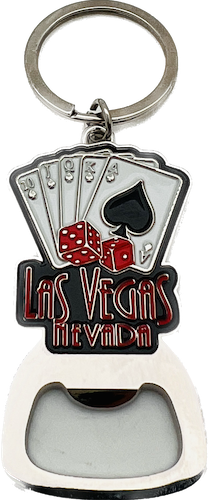 Gambling Las Vegas Bottle Opener Keychain